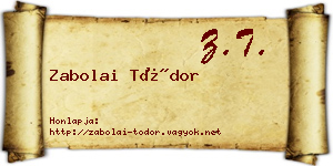 Zabolai Tódor névjegykártya